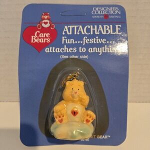 Vtg 80s NOS Care Bears Secret Bear Attachable Key Ring Rare! American Greeting